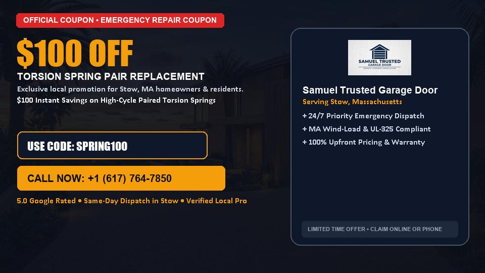 Samuel Trusted Garage Door $100 OFF Dual Torsion Spring Replacement